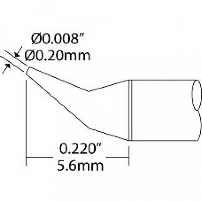 Картридж-наконечник METCAL для CV-UFT конус изогнутый 0.2 × 5.6 мм UFT-6CN5502R