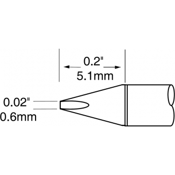Жало паяльное клиновидное прямое METCAL для MX-UF 0.6 × 5 мм UFTC-7CH06