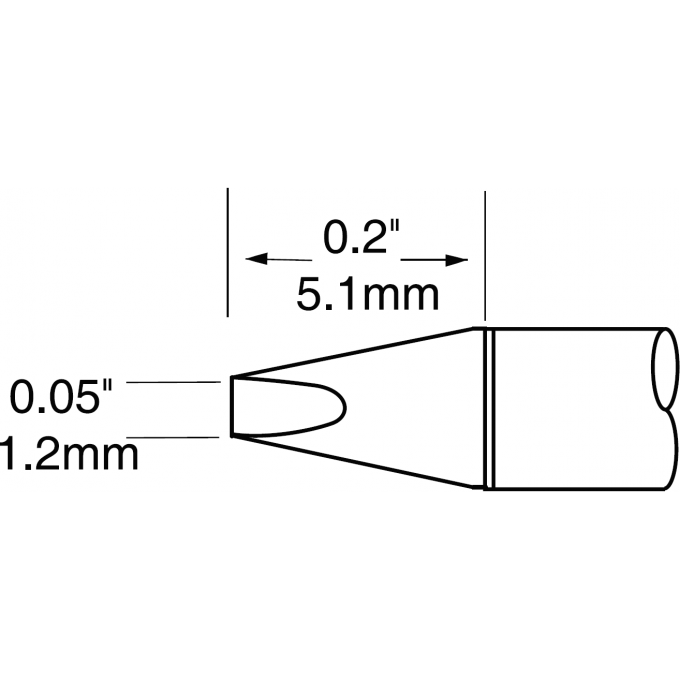 Жало паяльное METCAL для MX-UF клиновидное прямое 1.2 × 5.0 мм UFTC-7CH12