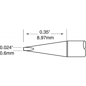 Жало паяльное клиновидное прямое METCAL для MX-UF 0.6 × 9.0 мм UFTC-7CHL06