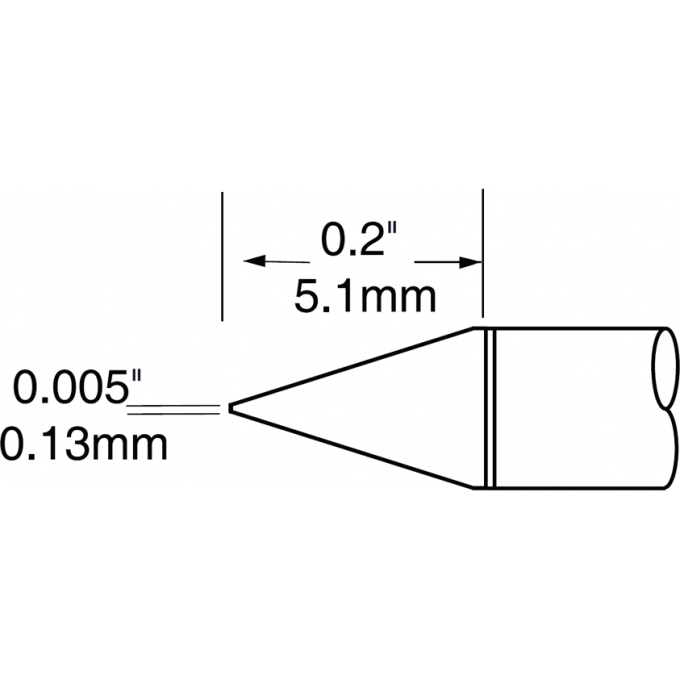 Жало паяльное коническое METCAL для MX-UF 0.13 × 5 мм UFTC-7CN01