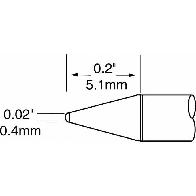 Жало паяльное коническое METCAL для MX-UF 0.4 × 5.0 мм UFTC-7CN04