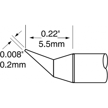 Жало паяльное коническое изогнутое METCAL для MX-UF 0.2 × 5.5 мм UFTC-7CNB02
