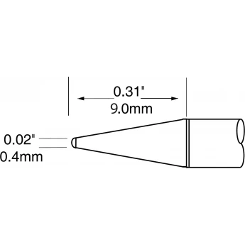 Жало паяльное коническое удлиненное METCAL для MX-UF 0.4 × 9.0 мм UFTC-7CNL04