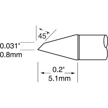 Жало паяльное METCAL для MX-UF миниволна 0.80 × 5 мм UFTC-7DRH408