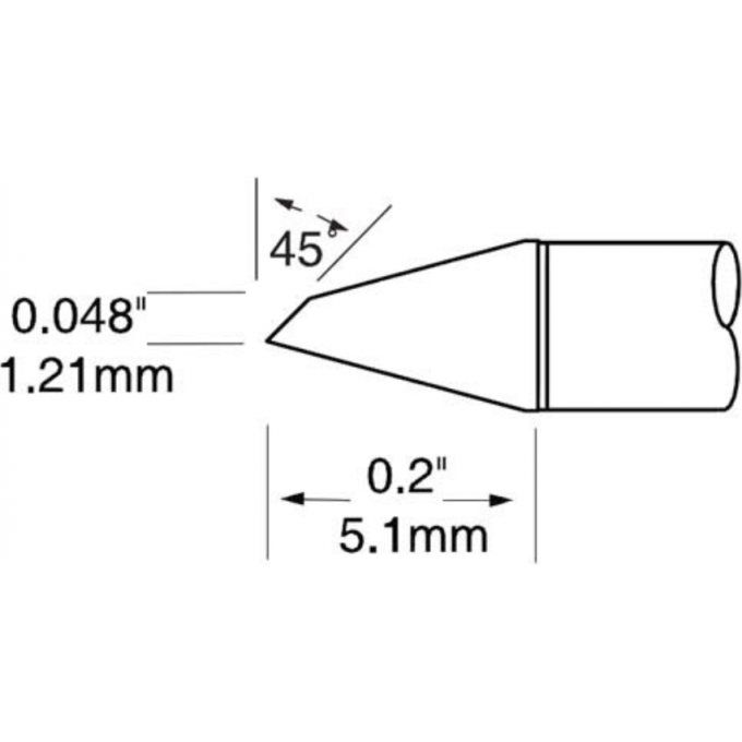 Жало паяльное для MX-UF METCAL микроволна 1.2 × 5 мм UFTC-7DRH412
